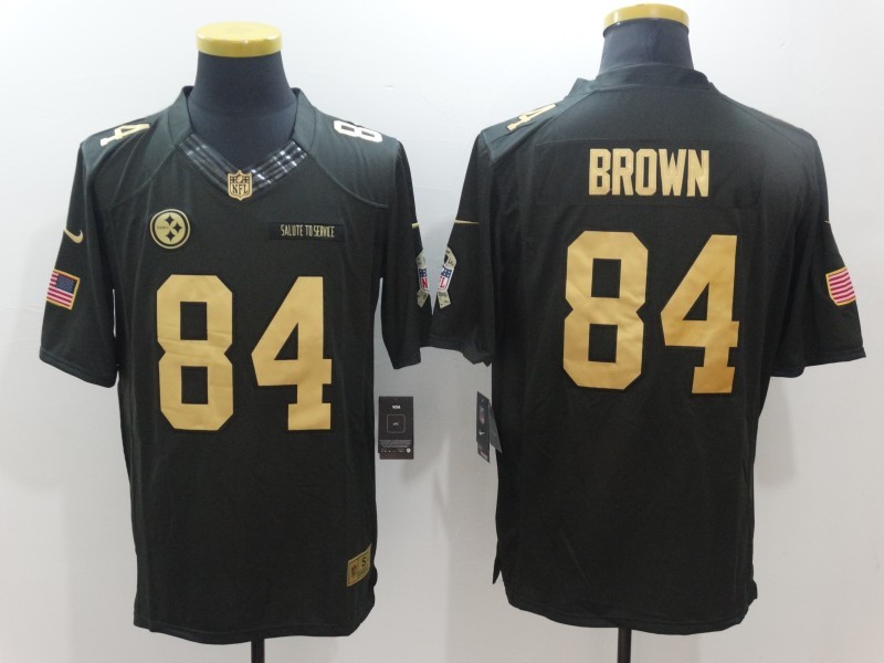 Men's Pittsburgh Steelers Antonio Brown #84 Black Team Jersey